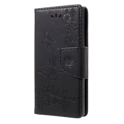 Imprint Butterfly Flower Leather Flip Wallet Stand Phone Case for Sony Xperia XZ1 Compact