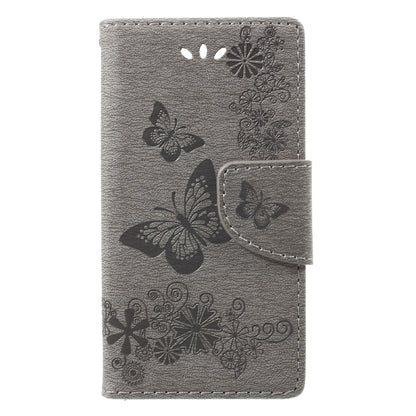 Imprint Butterfly Flower Leather Flip Wallet Stand Phone Case for Sony Xperia XZ1 Compact