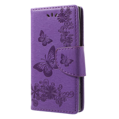 Imprint Butterfly Flower Leather Flip Wallet Stand Phone Case for Sony Xperia XZ1 Compact