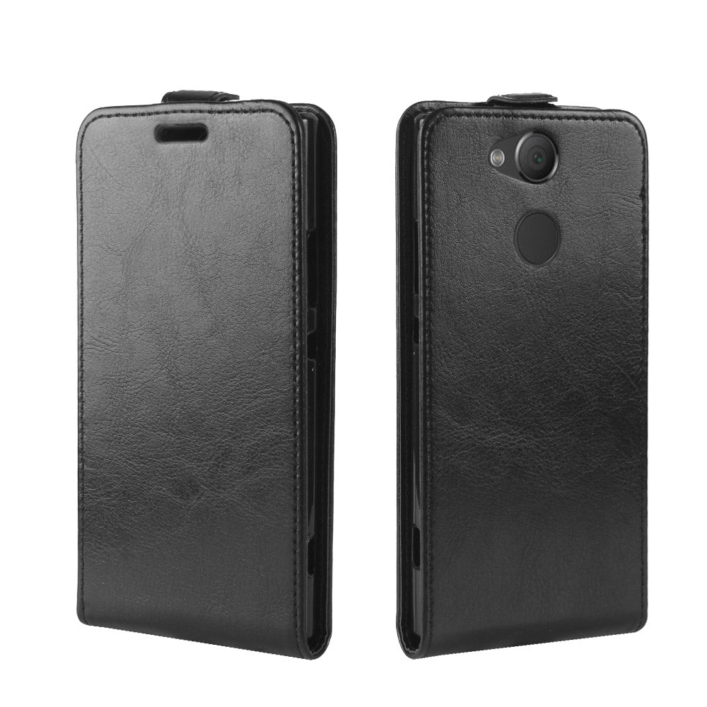Crazy Horse Vertical Flip Card Holder Leather Case for Sony Xperia XA2