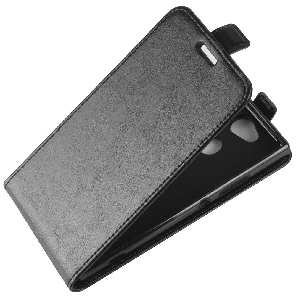 Crazy Horse Vertical Flip Card Holder Leather Case for Sony Xperia XA2