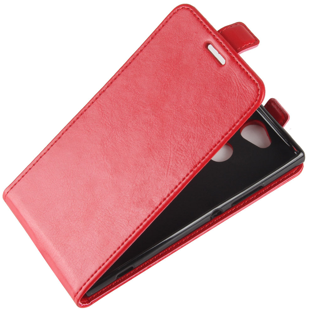 Crazy Horse Vertical Flip Card Holder Leather Case for Sony Xperia XA2