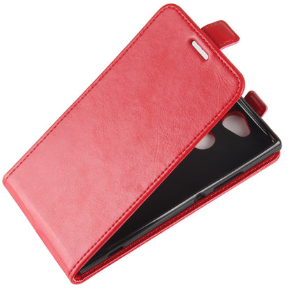 Crazy Horse Vertical Flip Card Holder Leather Case for Sony Xperia XA2