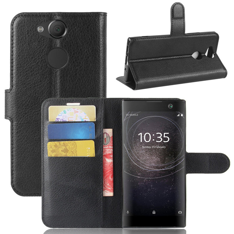 Litchi Texture PU Leather Wallet Stand Case for Sony Xperia XA2