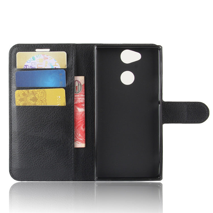 Litchi Texture PU Leather Wallet Stand Case for Sony Xperia XA2