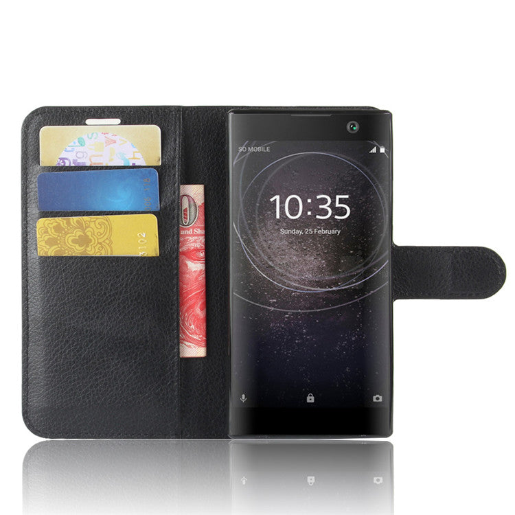 Litchi Texture PU Leather Wallet Stand Case for Sony Xperia XA2