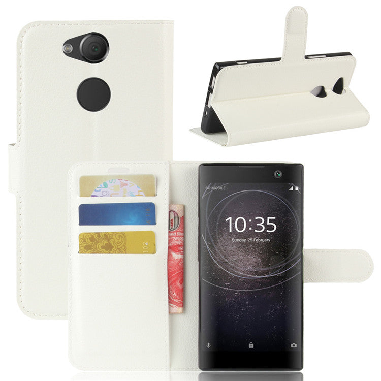 Litchi Texture PU Leather Wallet Stand Case for Sony Xperia XA2