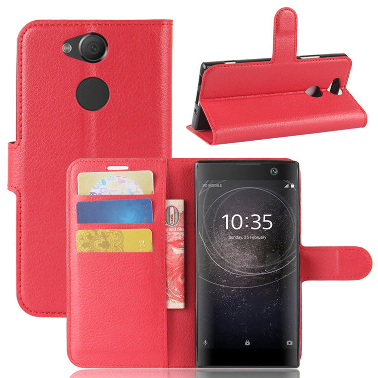 Litchi Texture PU Leather Wallet Stand Case for Sony Xperia XA2