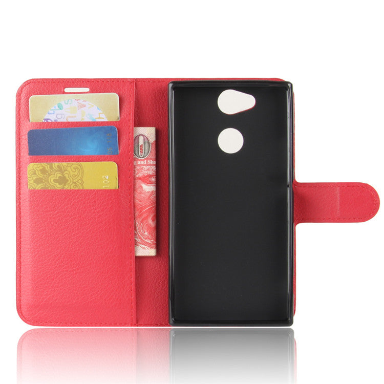 Litchi Texture PU Leather Wallet Stand Case for Sony Xperia XA2