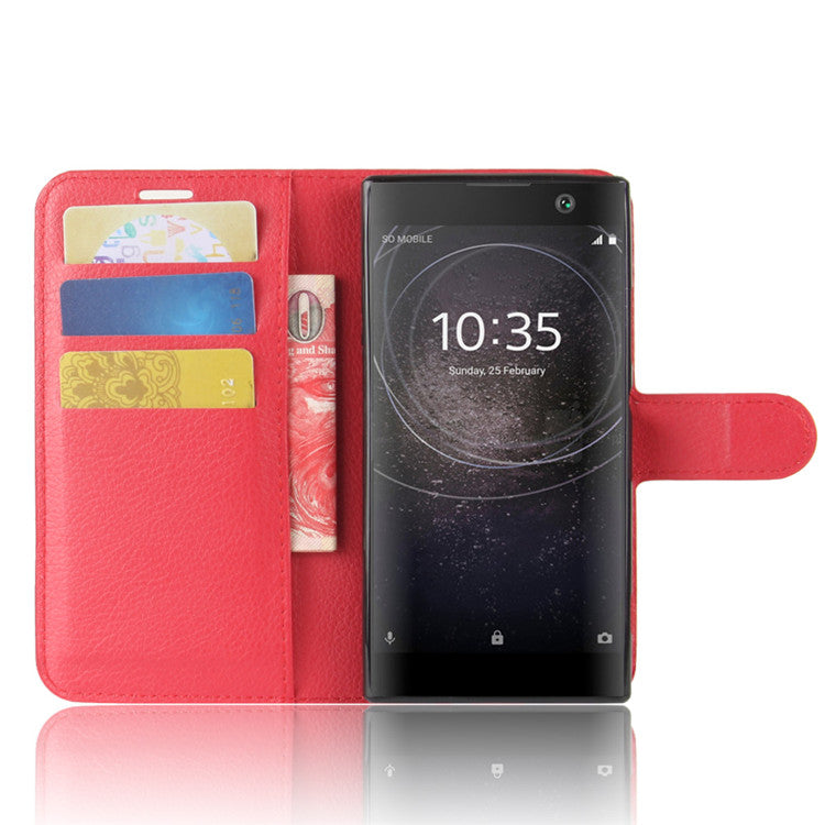 Litchi Texture PU Leather Wallet Stand Case for Sony Xperia XA2
