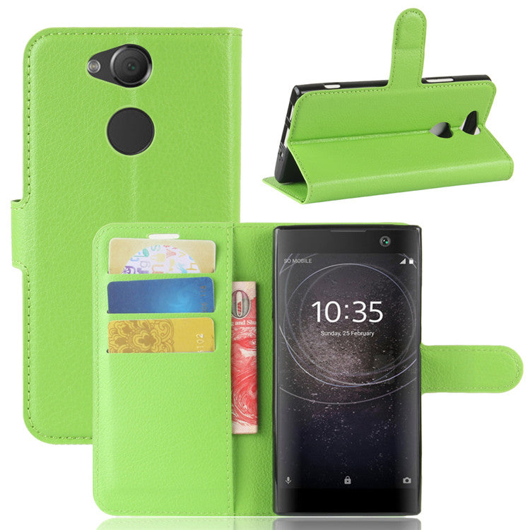 Litchi Texture PU Leather Wallet Stand Case for Sony Xperia XA2