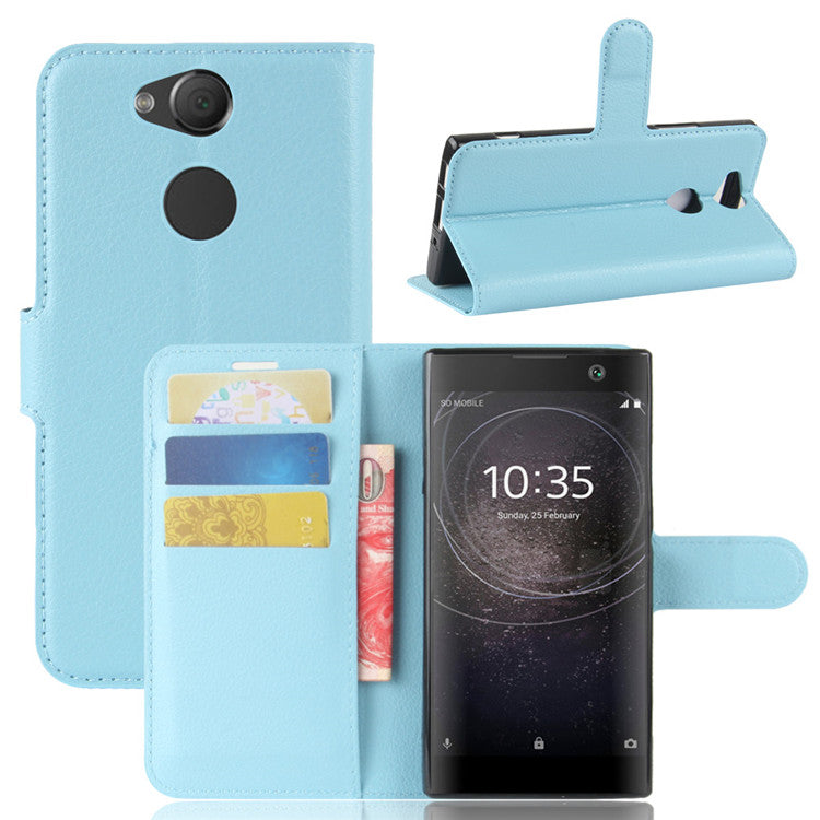 Litchi Texture PU Leather Wallet Stand Case for Sony Xperia XA2