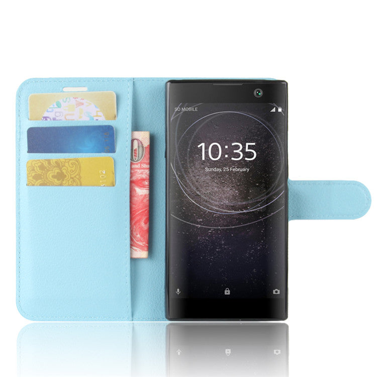 Litchi Texture PU Leather Wallet Stand Case for Sony Xperia XA2