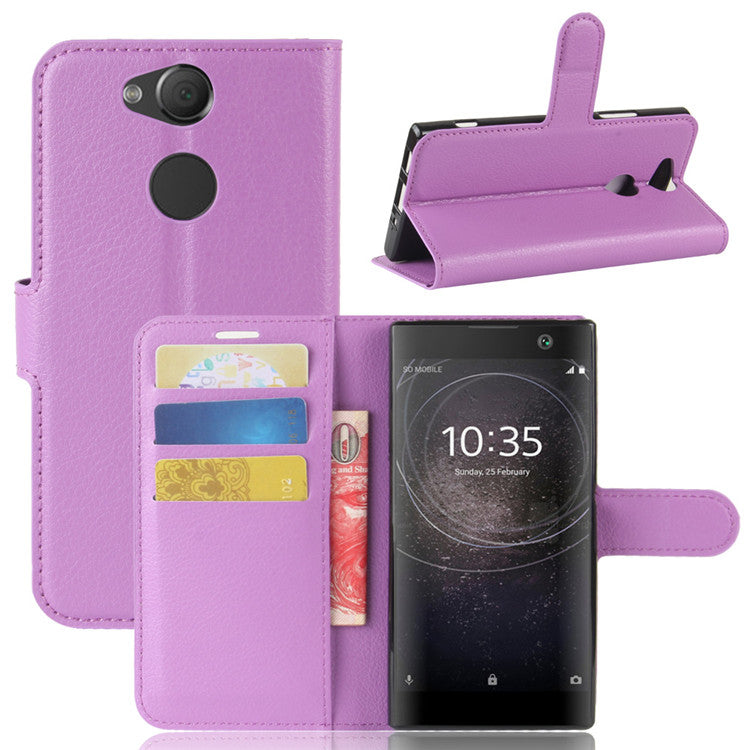 Litchi Texture PU Leather Wallet Stand Case for Sony Xperia XA2