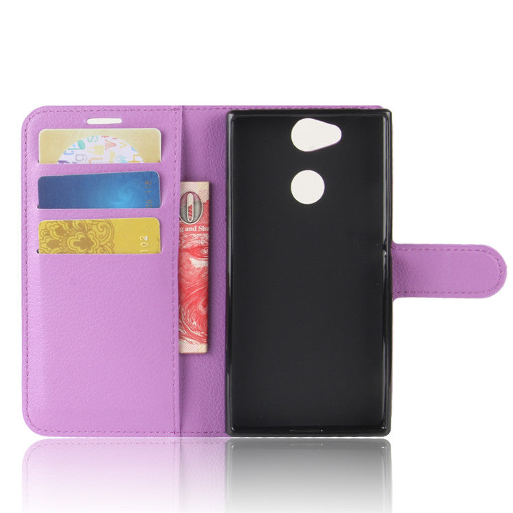 Litchi Texture PU Leather Wallet Stand Case for Sony Xperia XA2