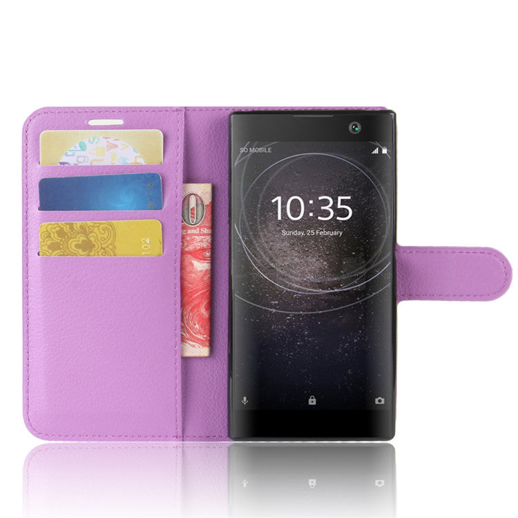Litchi Texture PU Leather Wallet Stand Case for Sony Xperia XA2