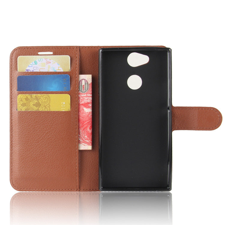 Litchi Texture PU Leather Wallet Stand Case for Sony Xperia XA2
