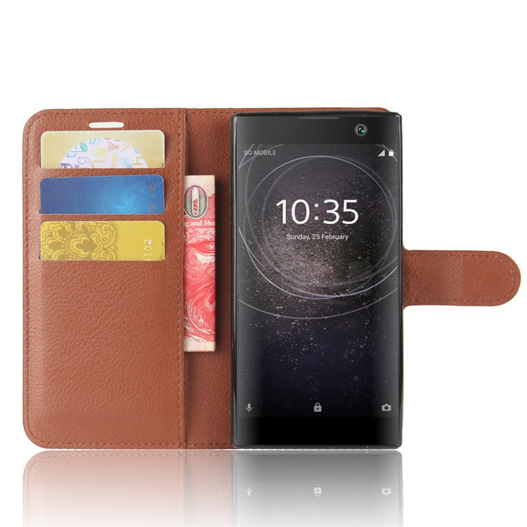 Litchi Texture PU Leather Wallet Stand Case for Sony Xperia XA2