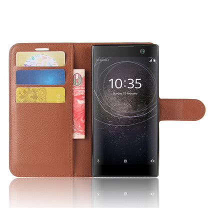 Litchi Texture PU Leather Wallet Stand Case for Sony Xperia XA2