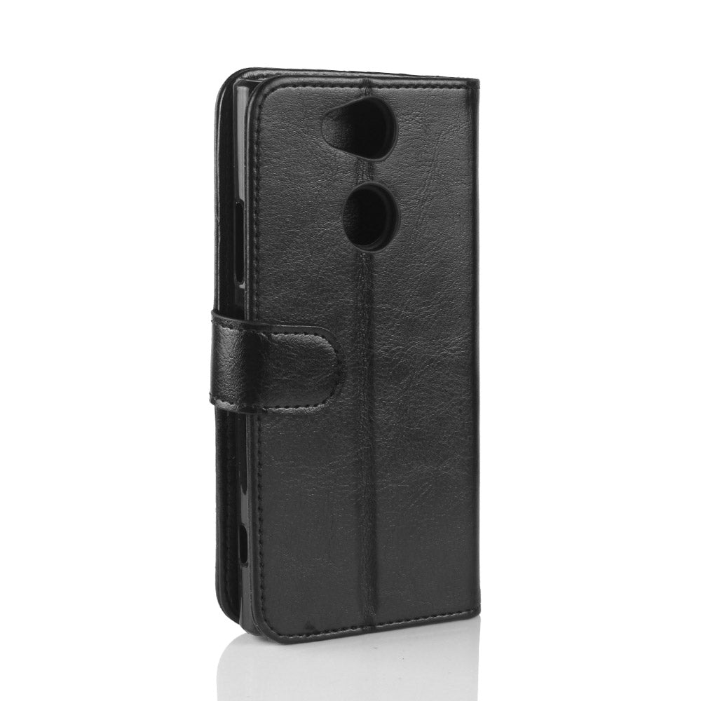 Crazy Horse Wallet Leather Cell Phone Case for Sony Xperia XA2