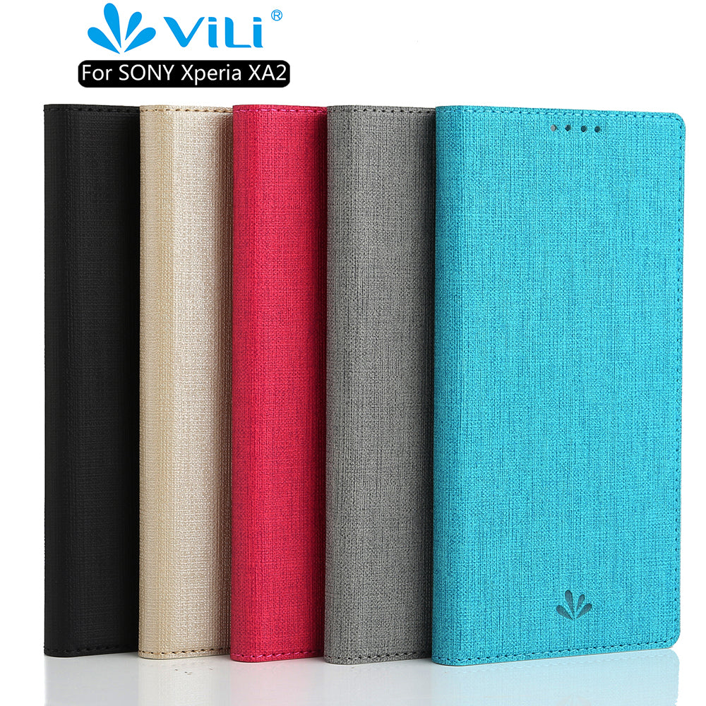 VILI DMX Style Cross Texture Leather Card Slot Phone Case for Sony Xperia XA2