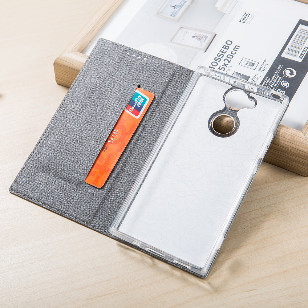 VILI DMX Style Cross Texture Leather Card Slot Phone Case for Sony Xperia XA2