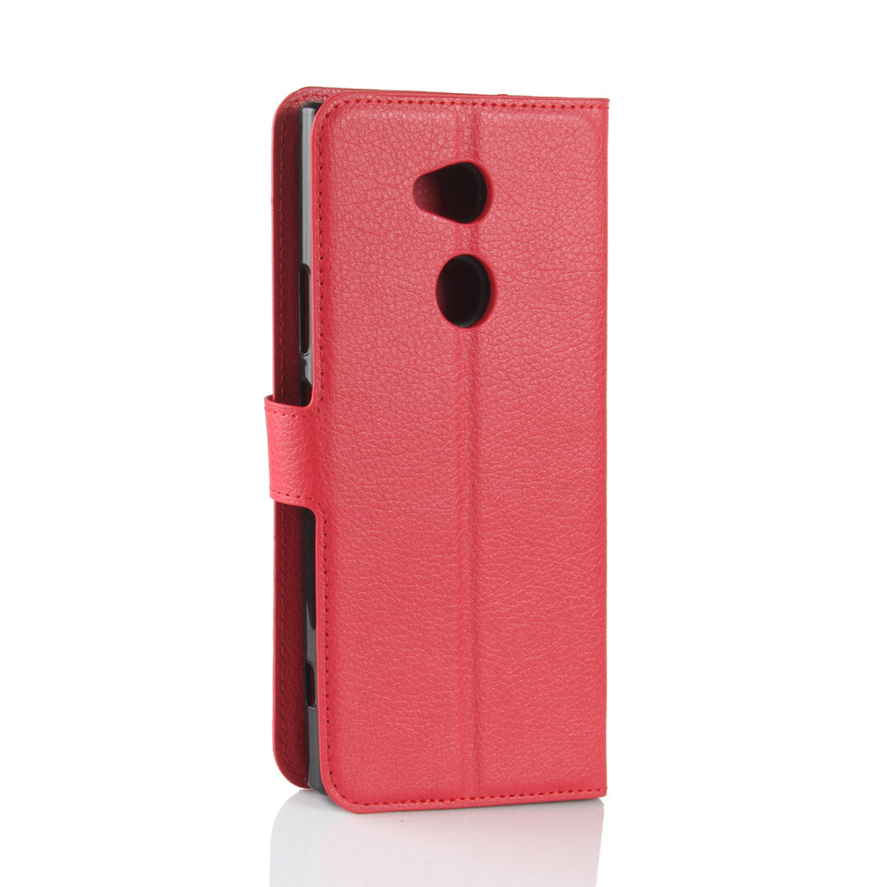 Litchi Grain Wallet Stand Leather Shell for Sony Xperia XA2 Ultra