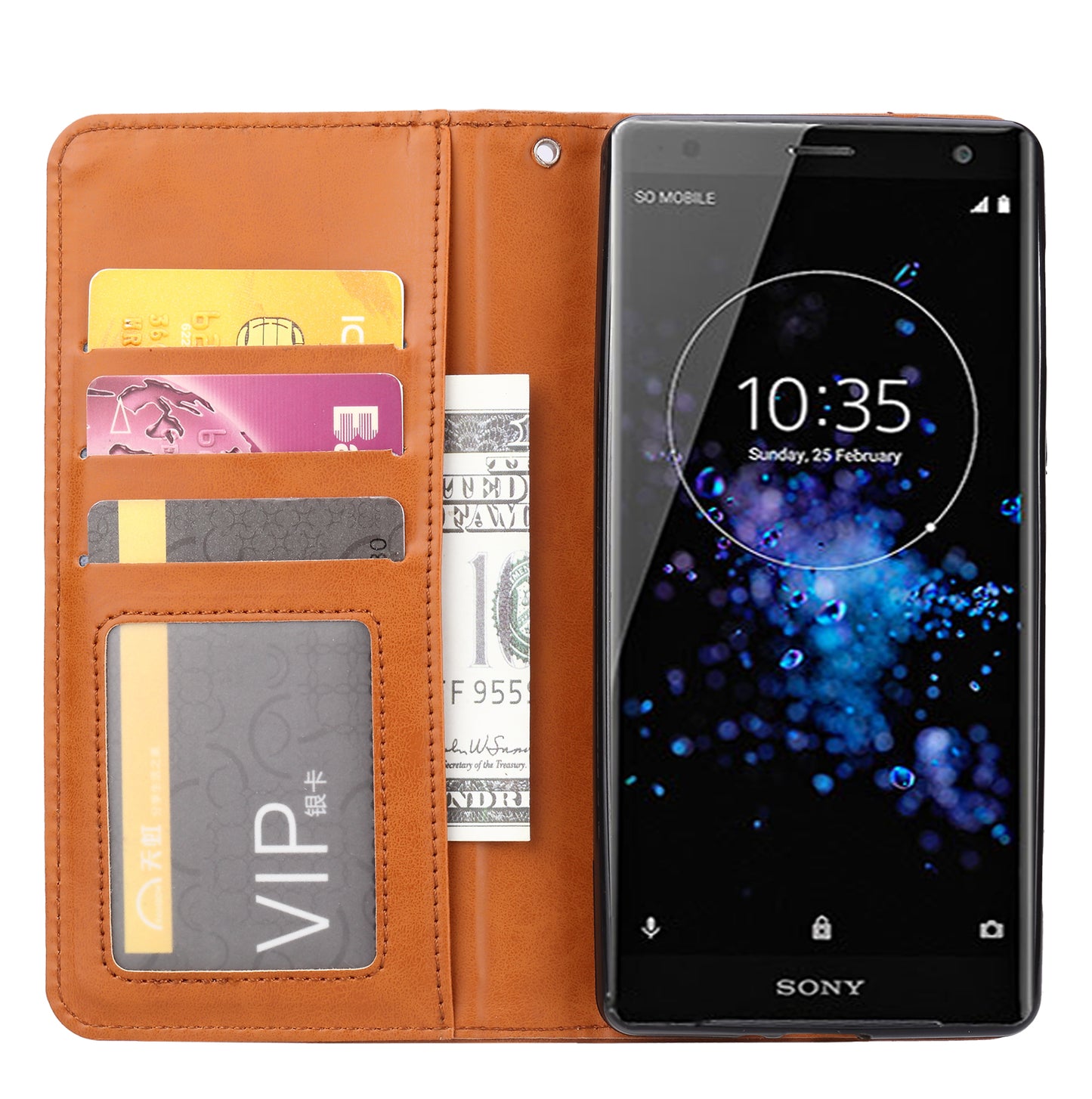 Auto-absorbed Leather Stand Phone Case for Sony Xperia XZ2