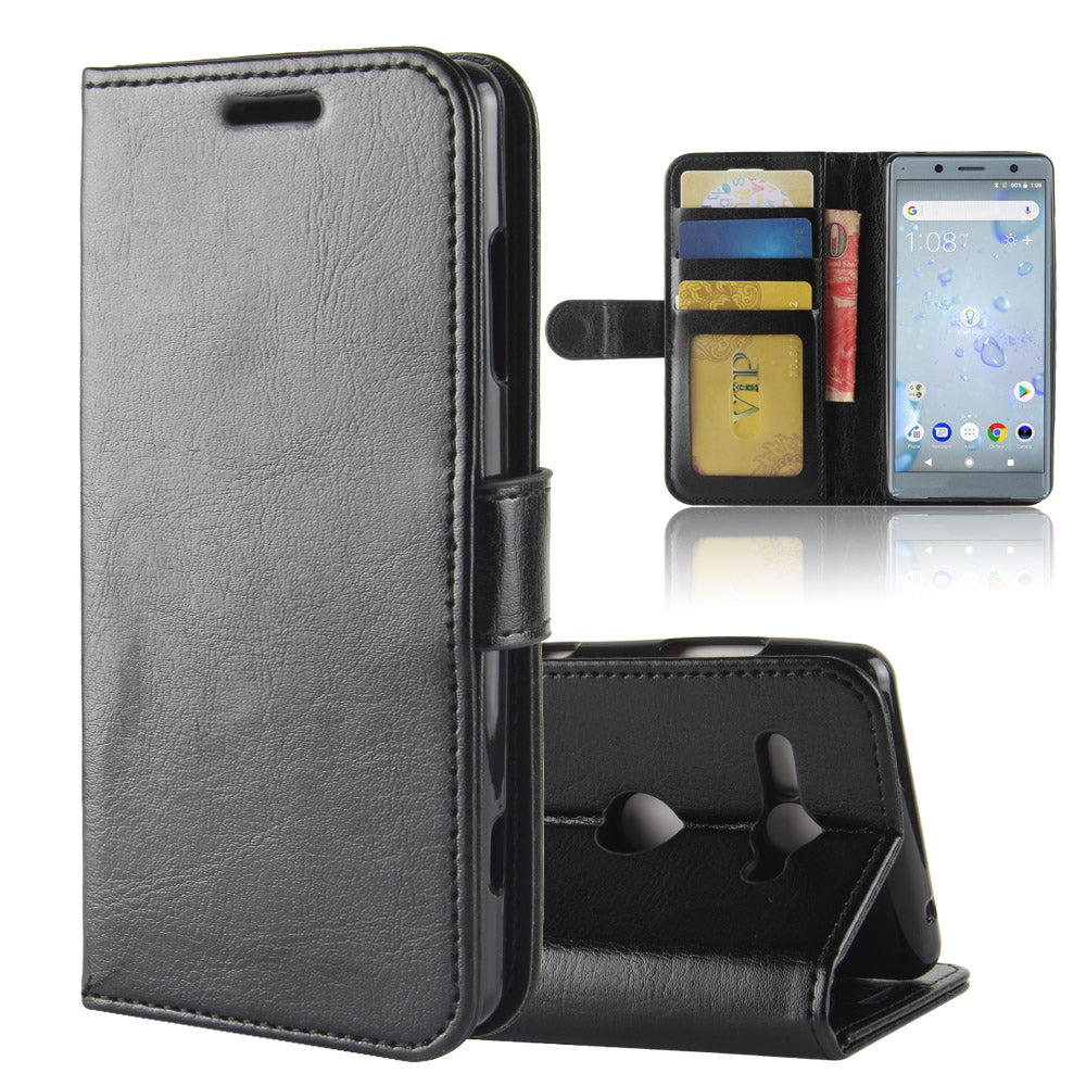 Crazy Horse Texture Wallet Leather Mobile Case for Sony Xperia XZ2 Compact