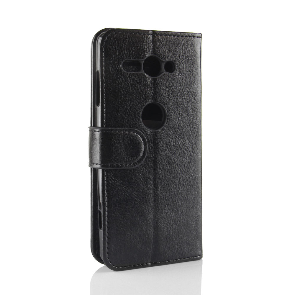 Crazy Horse Texture Wallet Leather Mobile Case for Sony Xperia XZ2 Compact