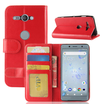Crazy Horse Texture Wallet Leather Mobile Case for Sony Xperia XZ2 Compact