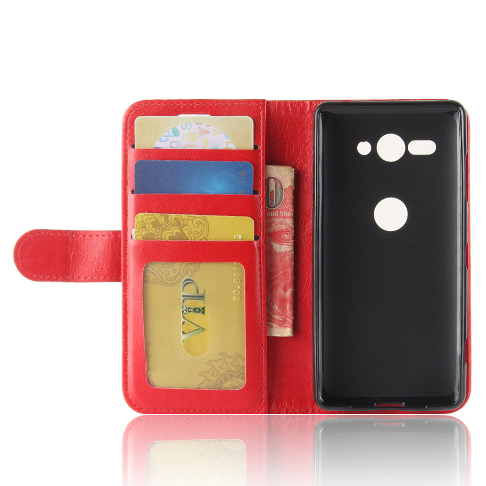 Crazy Horse Texture Wallet Leather Mobile Case for Sony Xperia XZ2 Compact