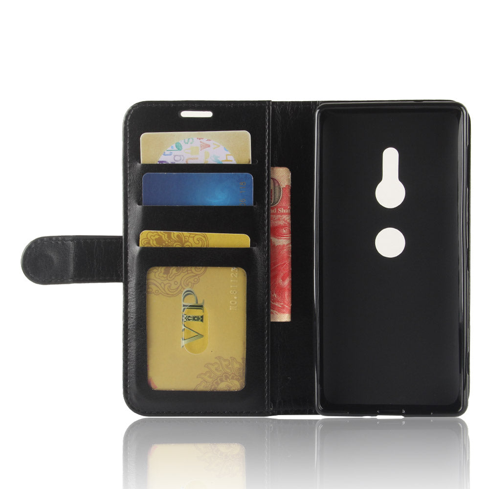 Crazy Horse Magnetic Stand Wallet Leather Mobile Phone Case for Sony Xperia XZ2