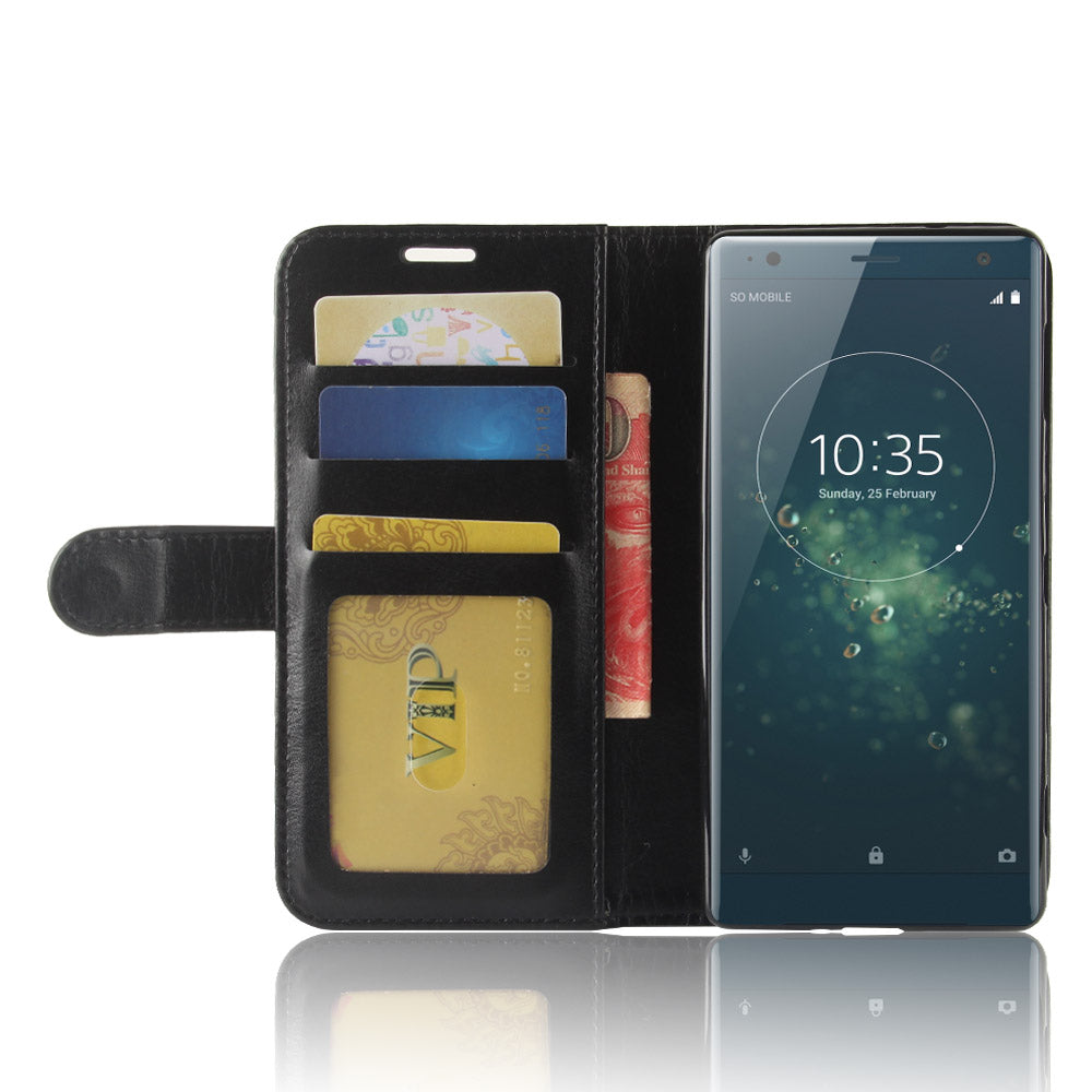 Crazy Horse Magnetic Stand Wallet Leather Mobile Phone Case for Sony Xperia XZ2