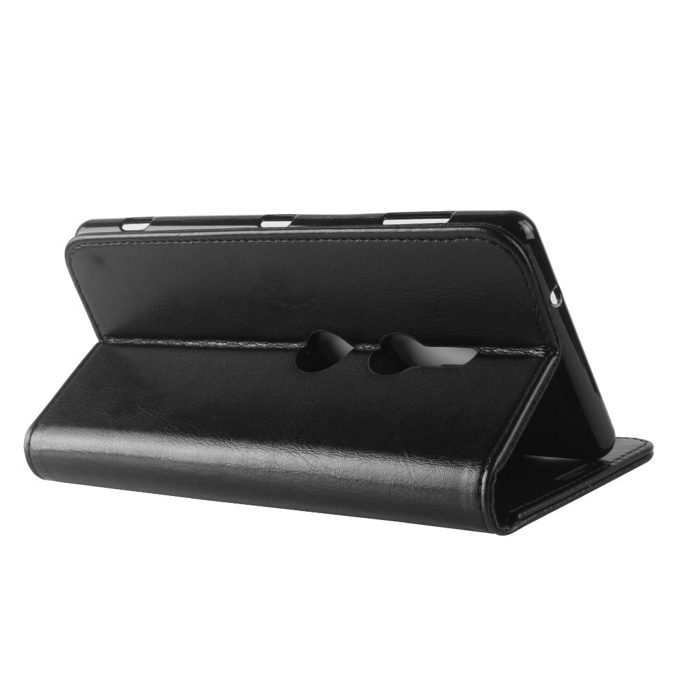 Crazy Horse Magnetic Stand Wallet Leather Mobile Phone Case for Sony Xperia XZ2