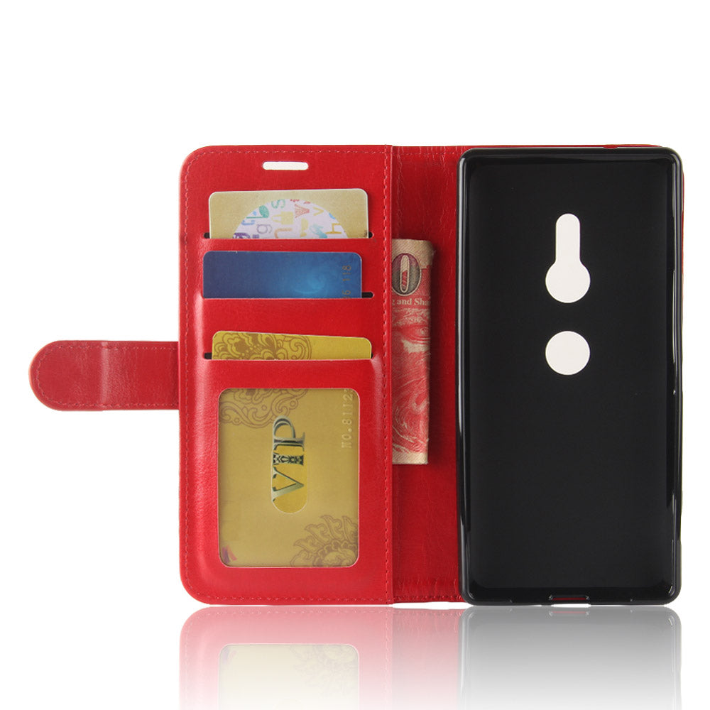 Crazy Horse Magnetic Stand Wallet Leather Mobile Phone Case for Sony Xperia XZ2