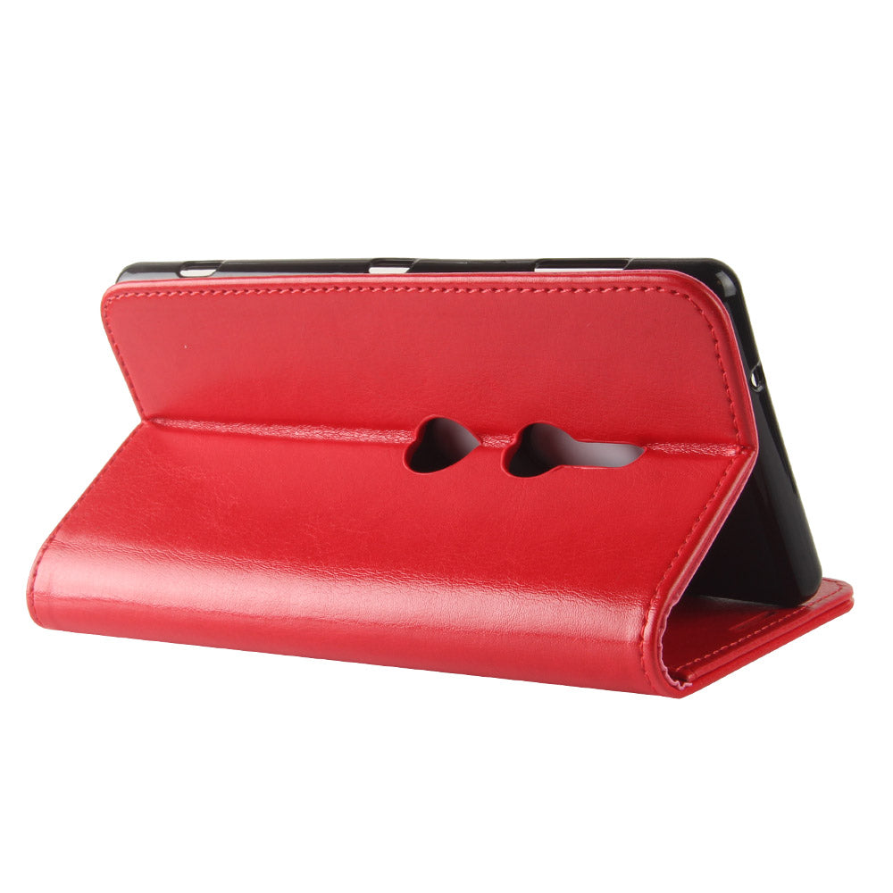 Crazy Horse Magnetic Stand Wallet Leather Mobile Phone Case for Sony Xperia XZ2