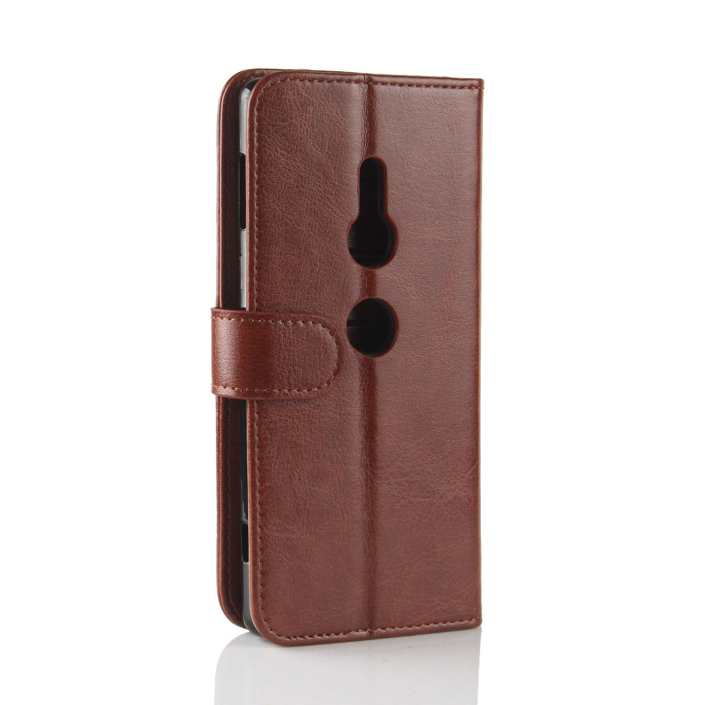 Crazy Horse Magnetic Stand Wallet Leather Mobile Phone Case for Sony Xperia XZ2