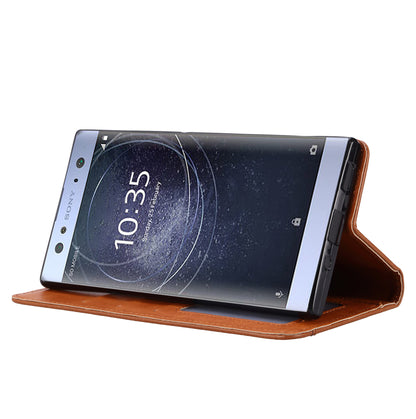 PU Leather Auto-absorbed Wallet Phone Case for Sony Xperia XA2
