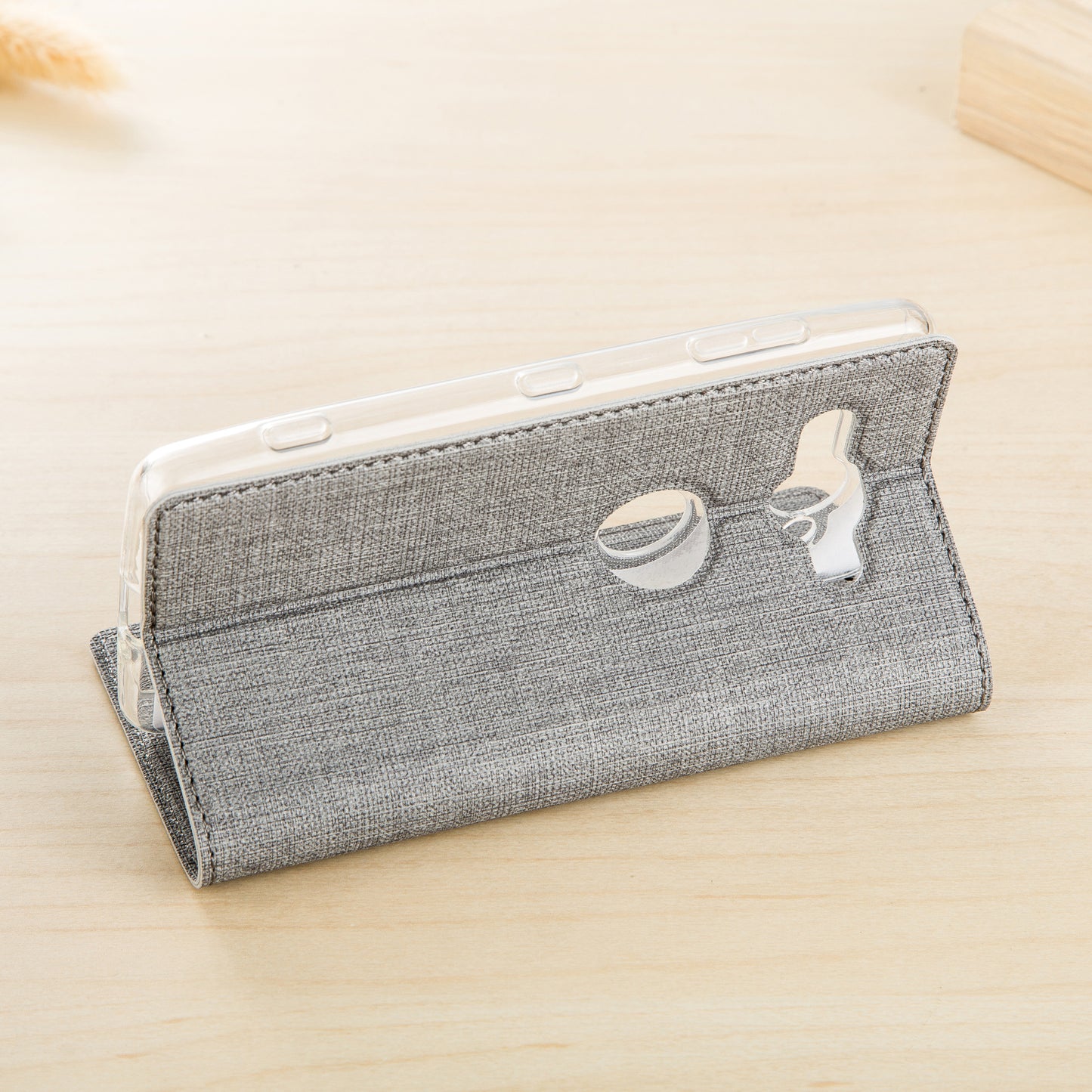 VILI DMX Cross Texture Card Holder Leather Stand Case for Sony Xperia XZ2 Compact