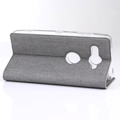 VILI DMX Cross Texture Card Holder Leather Stand Case for Sony Xperia XZ2 Compact