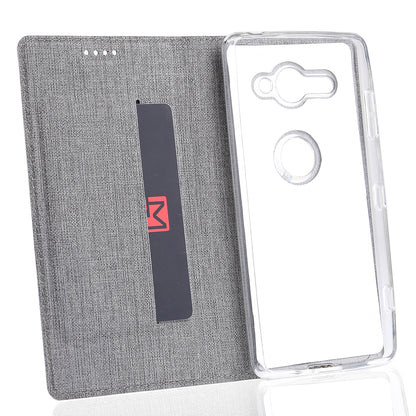 VILI DMX Cross Texture Card Holder Leather Stand Case for Sony Xperia XZ2 Compact