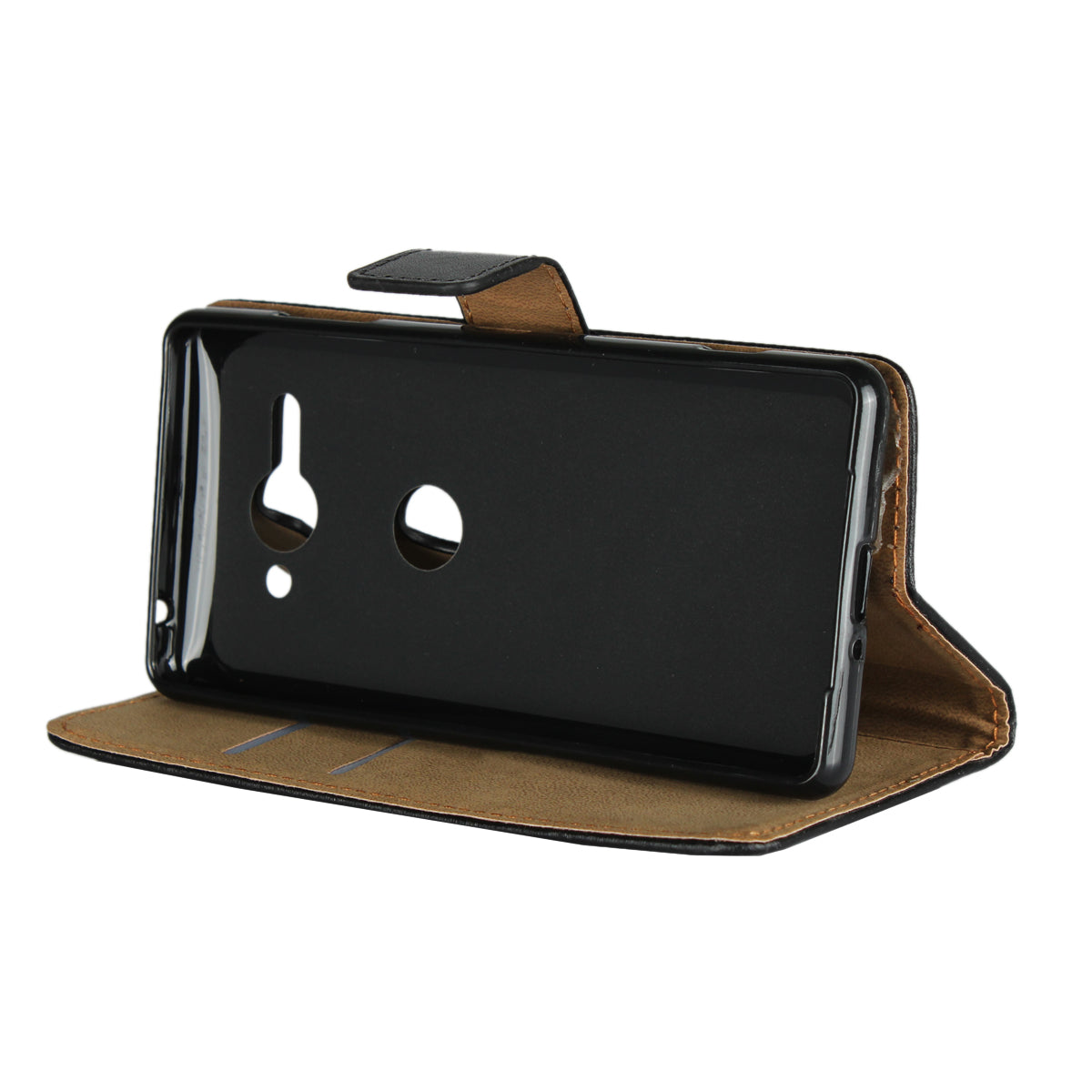 Genuine Leather Wallet Stand Phone Case for Sony Xperia XZ2 Compact