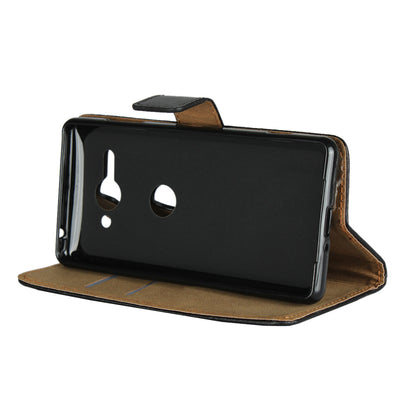 Genuine Leather Wallet Stand Phone Case for Sony Xperia XZ2 Compact