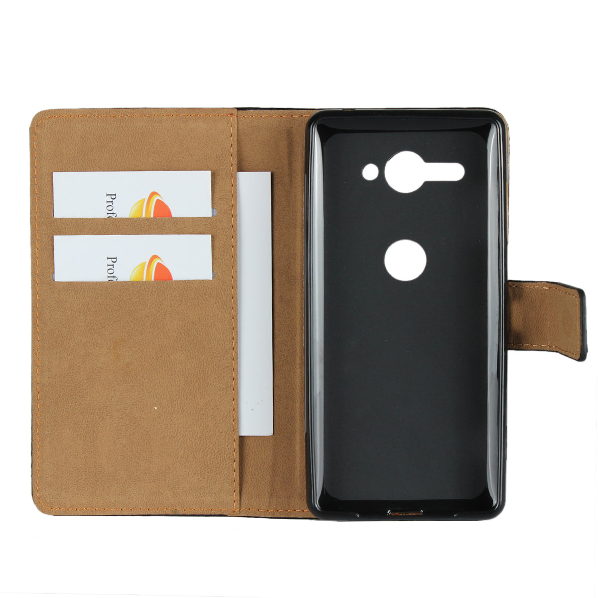 Genuine Leather Wallet Stand Phone Case for Sony Xperia XZ2 Compact