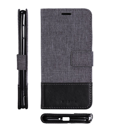MUXMA PU Leather Canvas Splicing Wallet Stand Case for Sony Xperia XZ2