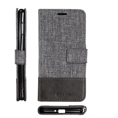 MUXMA PU Leather Canvas Splicing Wallet Stand Case for Sony Xperia XZ2