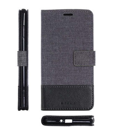 MUXMA PU Leather Canvas Splicing Wallet Stand Case for Sony Xperia XZ2 Premium