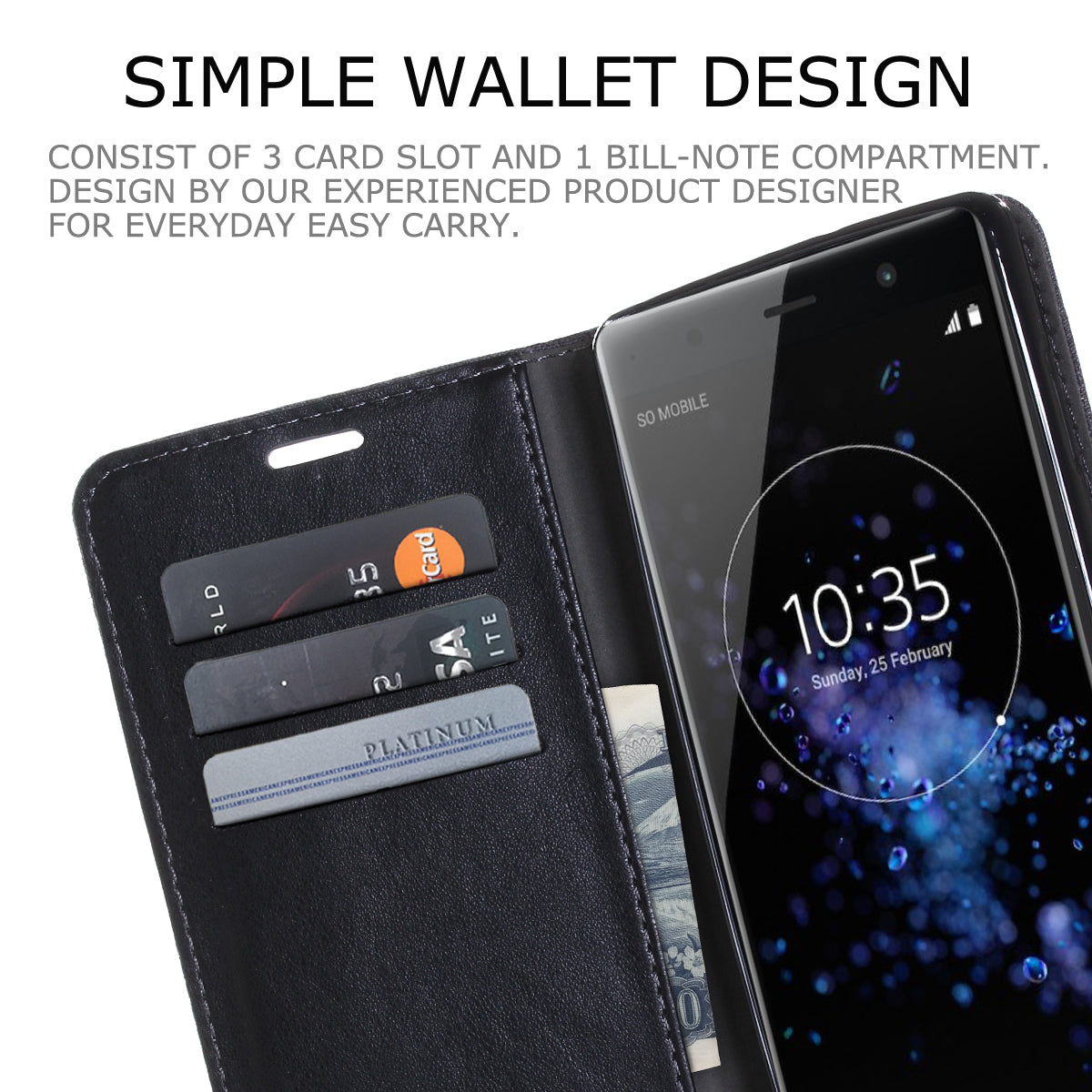 MUXMA PU Leather Canvas Splicing Wallet Stand Case for Sony Xperia XZ2 Premium