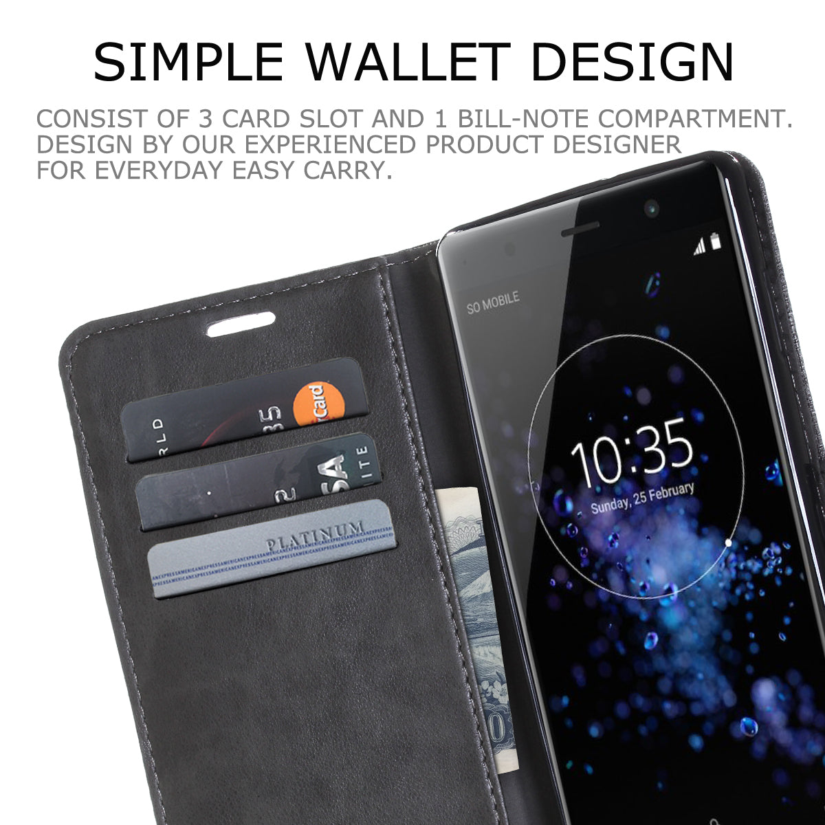 MUXMA PU Leather Canvas Splicing Wallet Stand Case for Sony Xperia XZ2 Premium